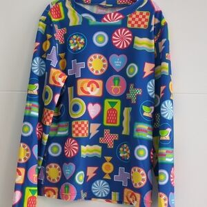 Crewcuts rashguard Colorful Geometric Patterned Long Sleeve beach pool girls 12